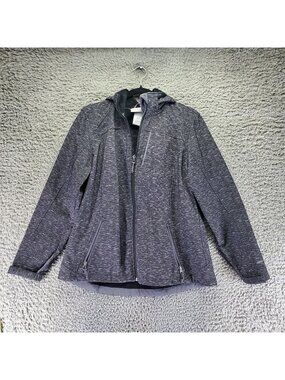 Free Country Jacket Womens Large Gray Hooded Softshell Jacket With Faux Fur Lini